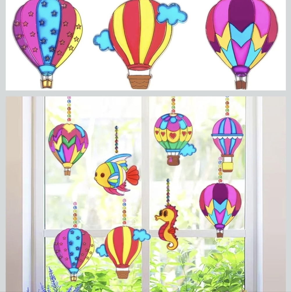 DIY Sun Catchers Teddy Bears And Ballons